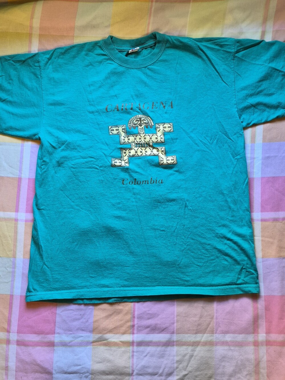 Cartagena Colombia Graphic Tee - Teal Short Sleeve Shirt